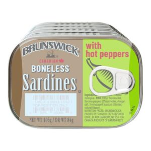 Brunswick Boneless Sardines in Oil and Hot Pepper 5 Units / 106 g / 3.7 oz