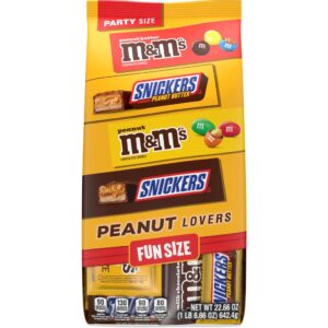 Snickers and M&M's Peanut and Peanut Butter Lovers Assorted Candy Pack 642.4 g / 22.66 oz